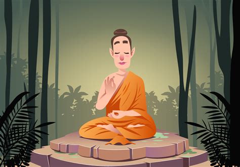 Buddha Praying Vector Scene 159862 Vector Art At Vecteezy