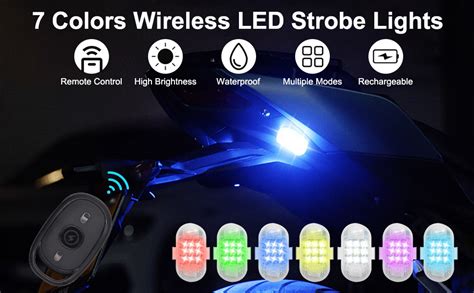 Amazon Pcs Led Anti Collision Lights With Remote Colors Usb