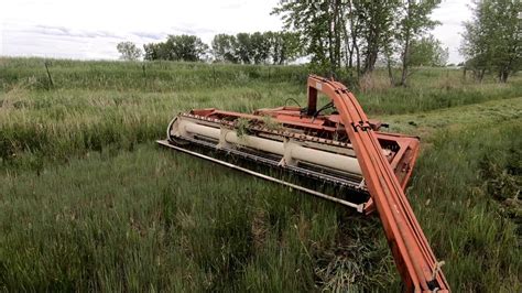 2019 First Hay Cutting Swathing The 20 Acre Alfalfa Grass Field Youtube