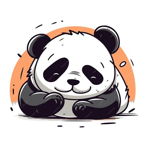 Premium Vector Cute Cartoon Panda Bear Vector Illustration On White