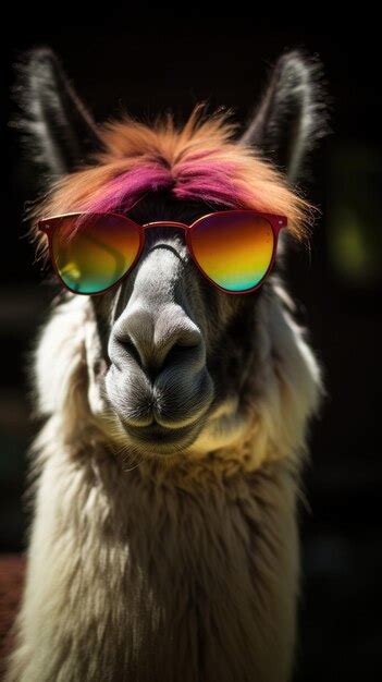 Premium Photo Ai Generated Illustration Of An Alpaca In Sunglasses