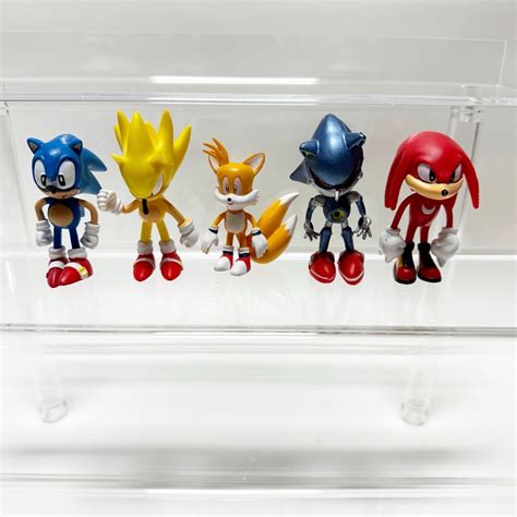 Set Of Sega Super Sonic The Hedgehog Pvc Figures Knuckles Tails Metal