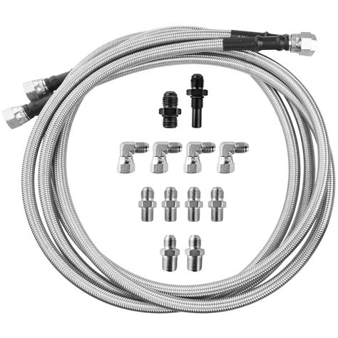 Snapklik.com : MuHize Transmission Cooling Line - Upgraded 70 Inch SS Braided Transmission Lines ...