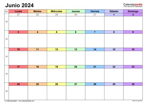 Calendario Junio 2024 En Word Excel Y Pdf Calendarpedia NBKomputer