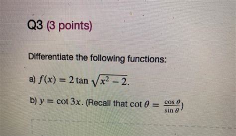 Solved Q Points Differentiate The Following Functions Chegg