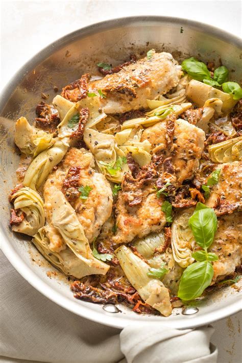 Chicken With Sun Dried Tomatoes And Artichokes Nourish And Fete