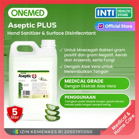 Promo Onemed Aseptic Plus Liter Refill Hand Sanitizer With Aloe