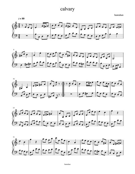 Calvary Sheet Music For Piano Solo Easy