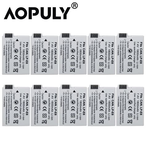 Lot De 10 Batteries Pour Appareil Photo 1800mah Lp E8 Lp E8 Lpe8 Akku