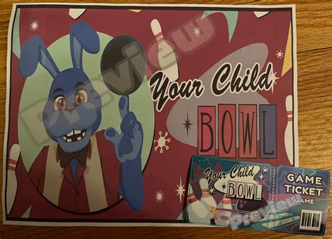 Personalized Bonnie Bowl Game Ticket And Sign Fnaf Security Breach Game