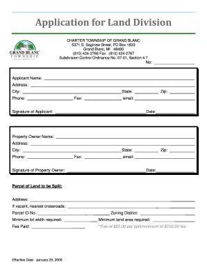 Fillable Online Twp Grand Blanc Mi Application For Land Division