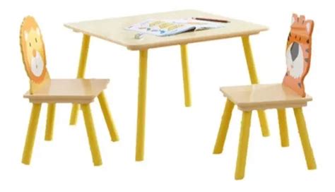 Mesa Mesinha Infantil Cadeiras Educativa Madeira Pinus