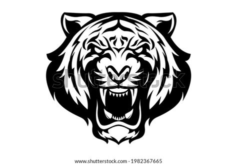 Angry Bengals Head Vector Logo Black Stock Vector (Royalty Free ...