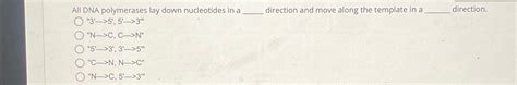 Solved All DNA polymerases lay down nucleotides in a q, | Chegg.com 