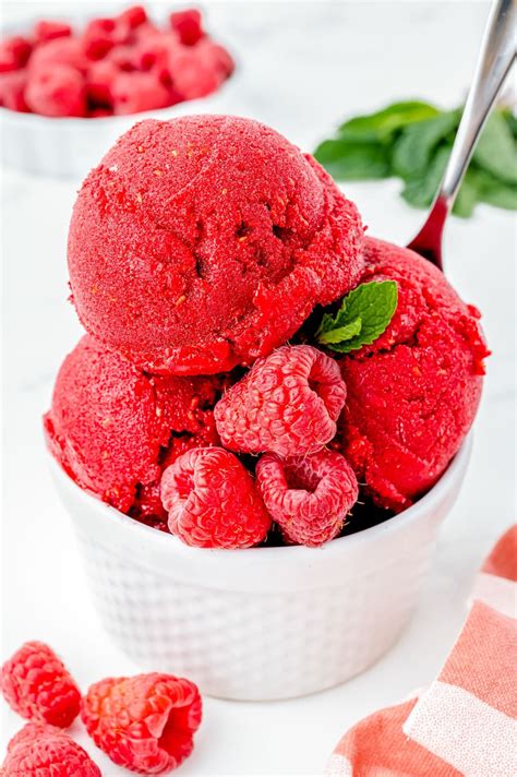 Raspberry Sorbet • Food Folks and Fun