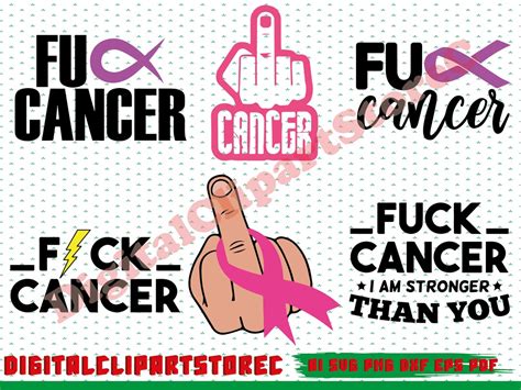 Fuck Cancer Svg Breast Cancer Fuck Cancer Design Fuck Cancer Clipart Fuck Cancer Finger