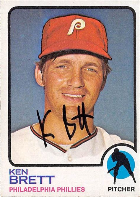 Ken Brett Autographed Baseball Card Philadelphia Phillies Topps