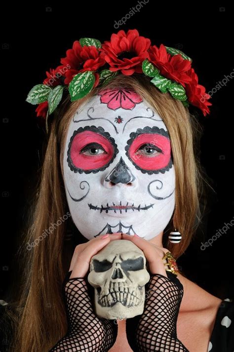 Halloween make up mexican mask — Stock Photo © canaryluc #56830613