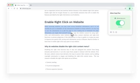 Allow Copy Extension – Unlock Text Selection and Copy on Any Website