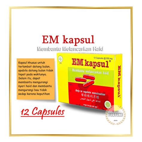 Jual Em Kapsul Capsules Pelancar Haid Datang Bulan Ob Shopee