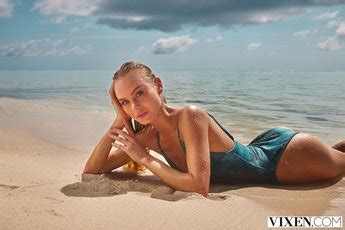 Shameless Blond Babe Nancy A Enjoys Cocktail And Wild Sex On The Beach Photos