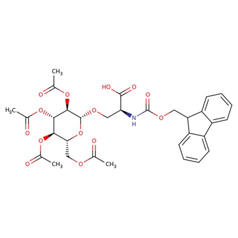 2 3 4 6 Tetra O Acetyl B D Glucopyranosyl Fmoc Serine 3D MT04344