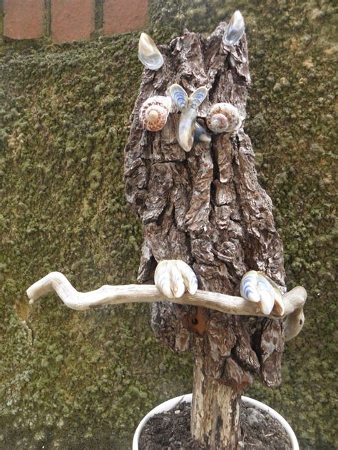 Drift Wood Owl Sculpture Driftwood Art Recycled Art Green Art