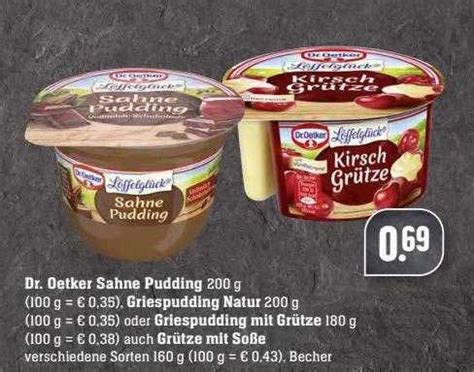 Dr Oetker Sahne Pudding Griespudding Natur Oder Mit Grütze Auch Grütze