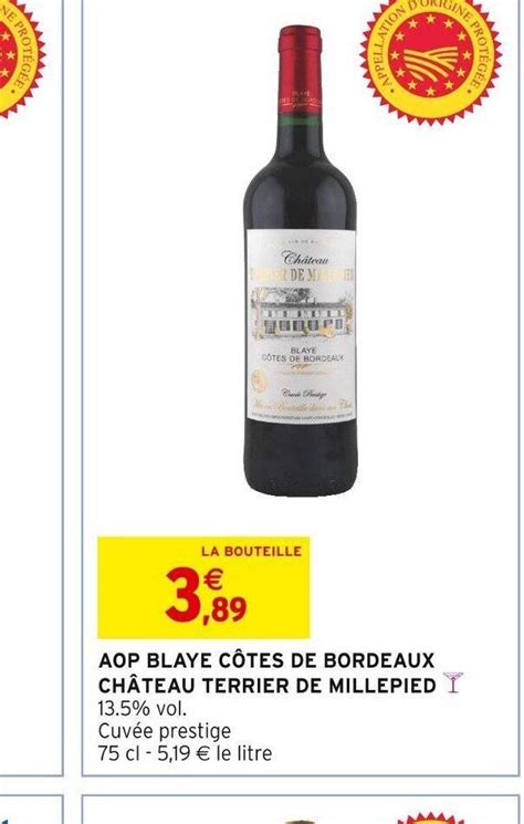 Promo AOP BLAYE CÔTES DE BORDEAUX CHÂTEAU TERRIER DE MILLEPIED chez