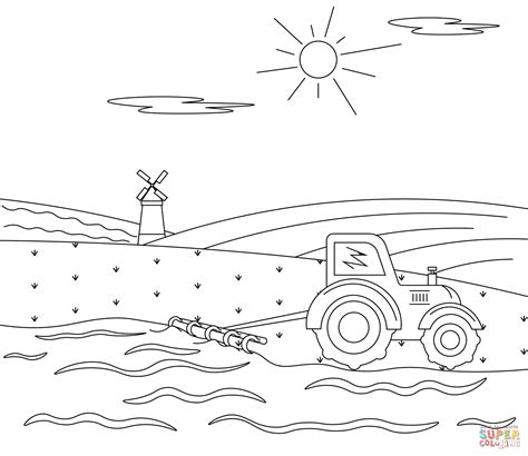 Supercoloring Coloring Pages Tractor Plows The Field Coloring Hot Sex