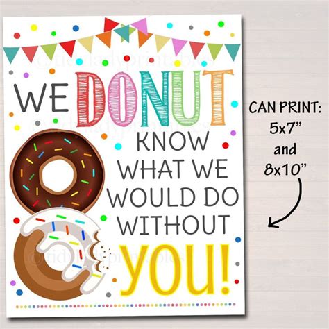 A Poster With The Words We Donut Know What We Would Do Without You On It