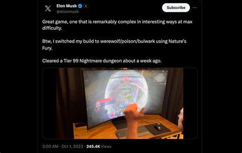 Musk Livestreams Himself Playing Diablo 4 to Test X Capacity - Bloomberg