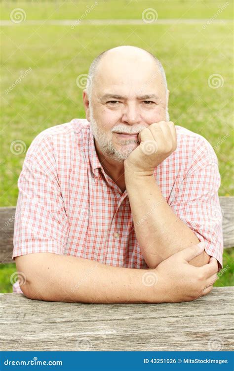 Smiling Old Man In The Park Stock Photo Image Of Park Caucasian