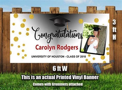 Graduation Photo Banner Congratulations Grad Photo Banner, Custom Party ...