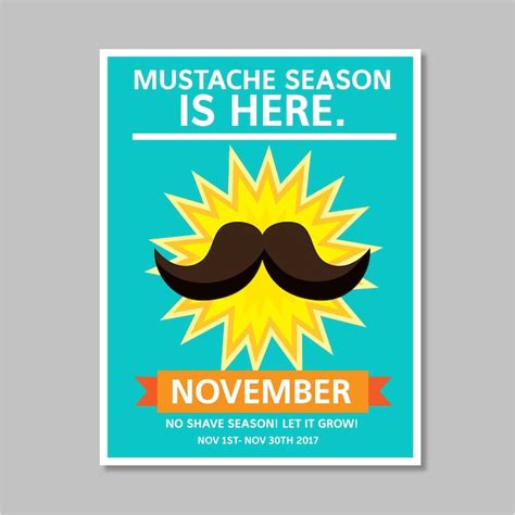 Movember Poster Design Free Vector