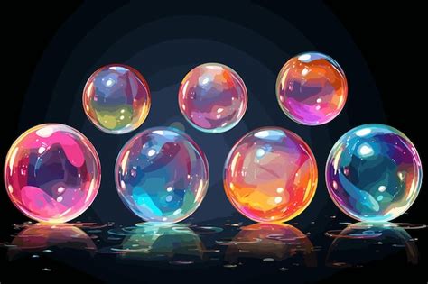 Ensemble vectoriel de boules de verre Boules sur une image 3D d arrière