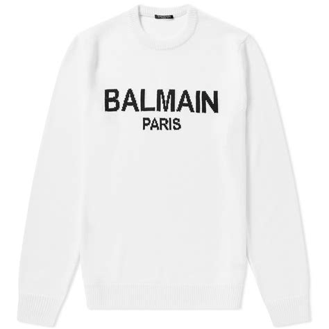 Balmain Paris Crew Knit White & Black | END. (US)
