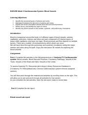 FINAL LABS BIOS255 Labs BIOS 255 Week 3 Blood Vessels Docx BIOS255