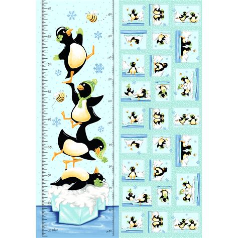 Cotton Woven – World of Susybee – Gwyn the Penguin Growth Chart Panel ...