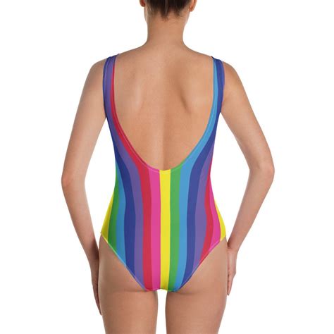 The Vivid Collection Rainbow Striped One Piece Swimsuit