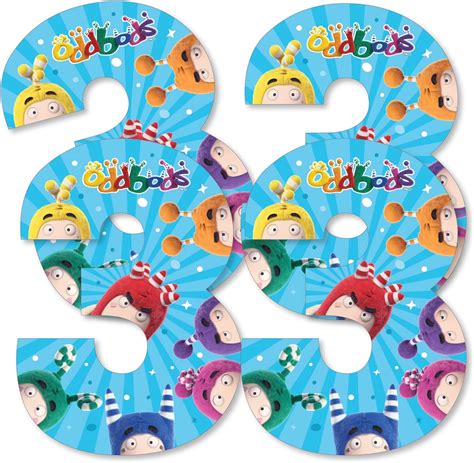 Buy 3rd Birthday Oddbods - Three Shaped Decorations DIY Kids Third ...