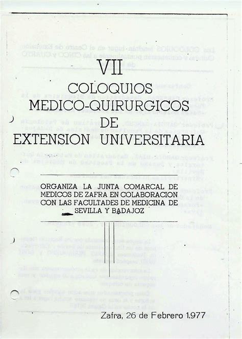 VII Coloquios Médico Quirúrgicos de Zafra Blog de Tomás Cabacas