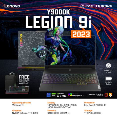 PREORDER Lenovo Legion 9i Y9000K 2023 I9 13980HX RTX4090 16 3 2k 165Hz