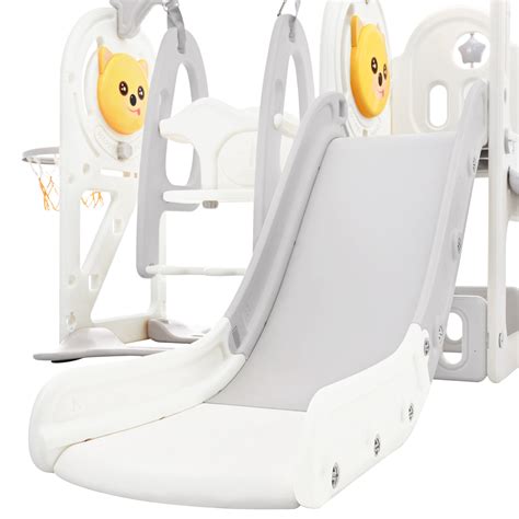 5-in-1 Toddler Slide and Swing Set, Kids Playground Climber Slide ...