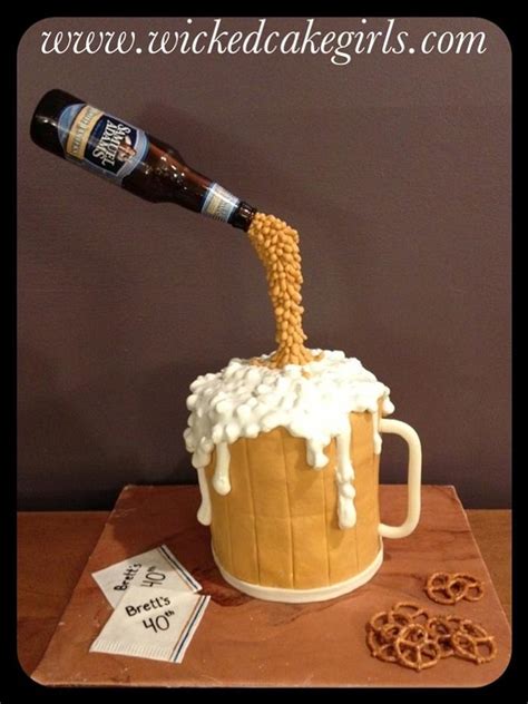 Pouring Beer Gravity Defying Cake Decorated Cake By Cakesdecor