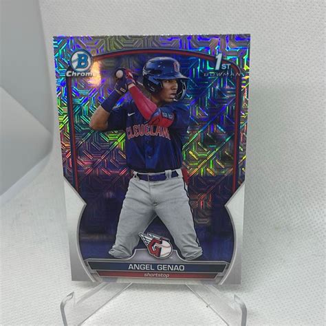 2023 Bowman Angel Genao 1st Mega Box Mojo Refractor Cleveland Guardians