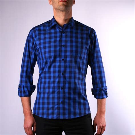 Blue And Navy Blue Checkered Shirt Blue Checkered Shirt Checkered