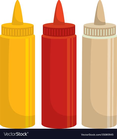 Sauces Bottles Isolated Icon Royalty Free Vector Image