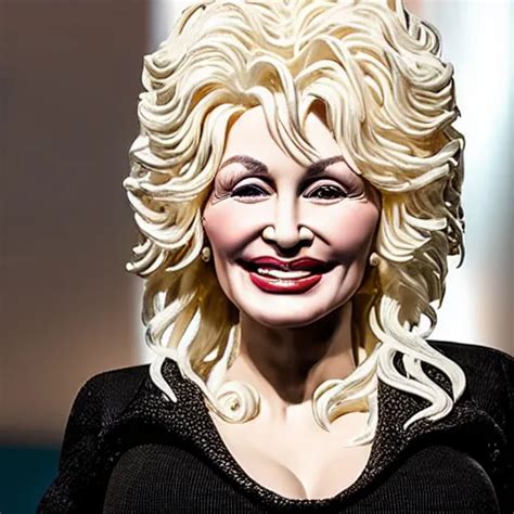 A Polymer Sculpture Of Dolly Parton In A Museum Hd Stable Diffusion