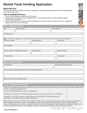 Fillable Online Mobile Food Vending Application About This Form You May